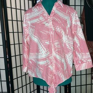 Chico’s blouse. Size 2. (14-16)Button up with ties at waist. NWOT.